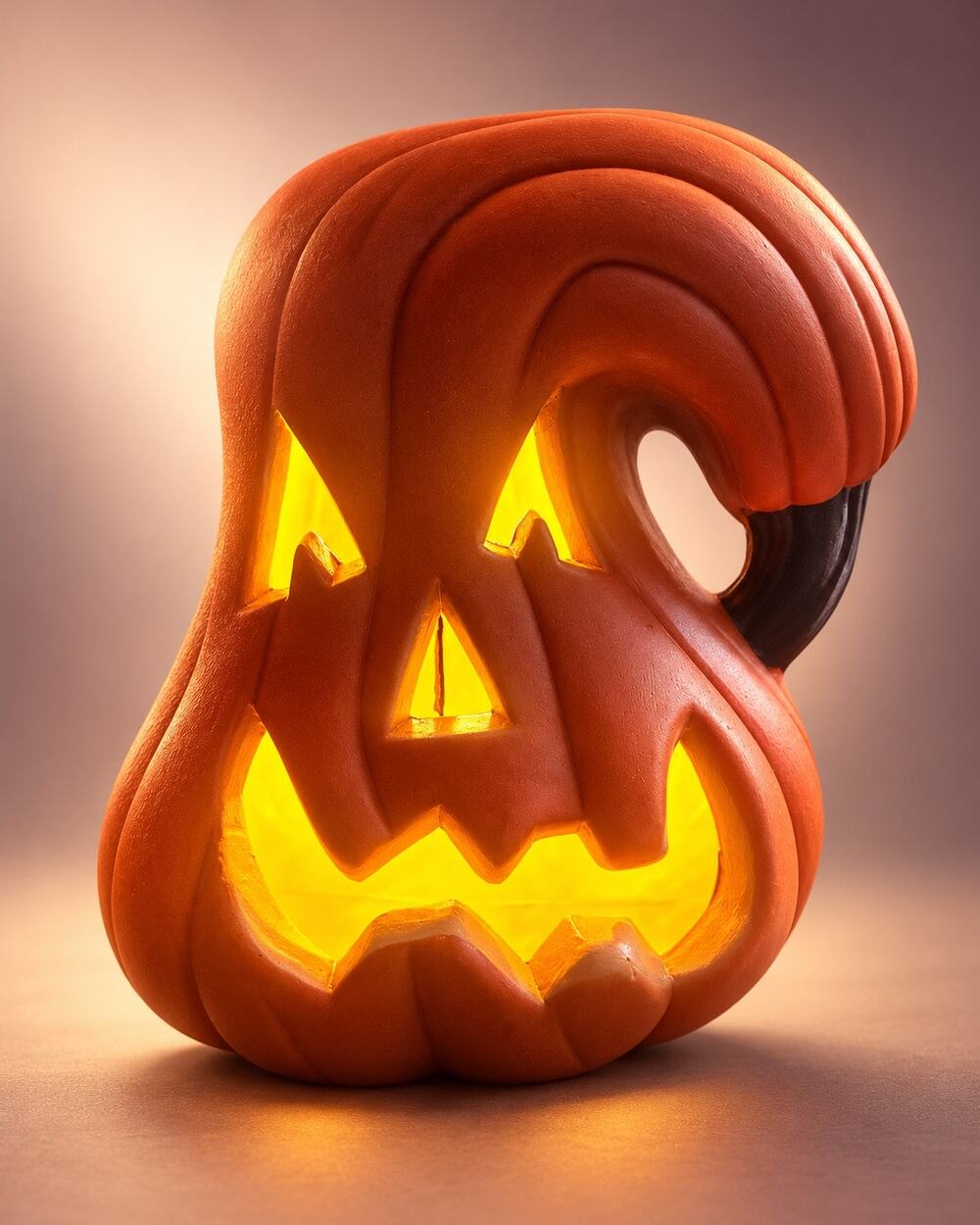 Vintage Seasons Halloween Light Up Jack O Lantern Pumpkin 10” Melted Plastic